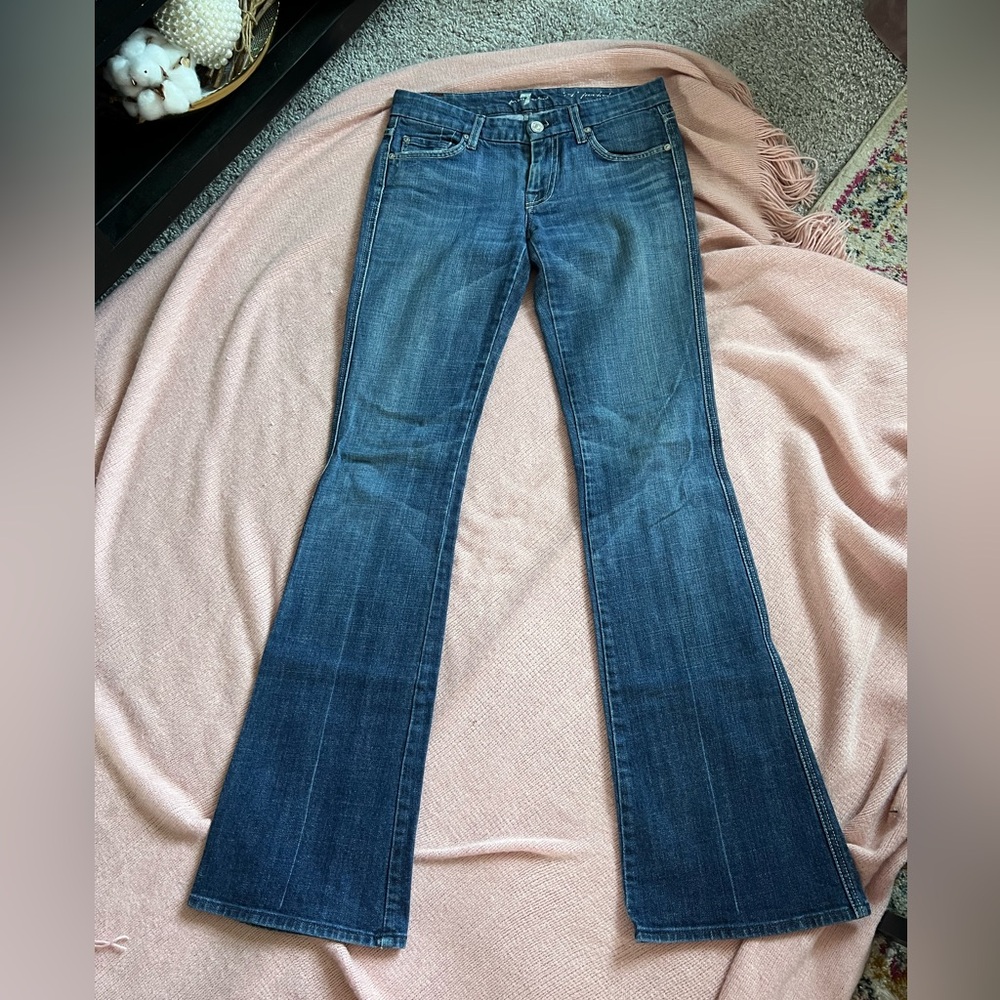 7 For All Mankind Dark Blue Flare Jeans A Pocket